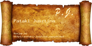 Pataki Jusztina névjegykártya