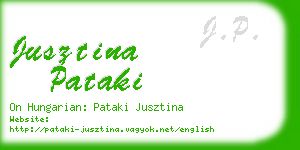 jusztina pataki business card